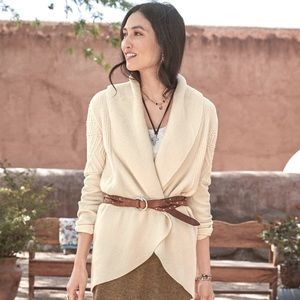 Sundance Catalog Annabella Cream Open Cardigan‎ Sweater Petite Small Anabella